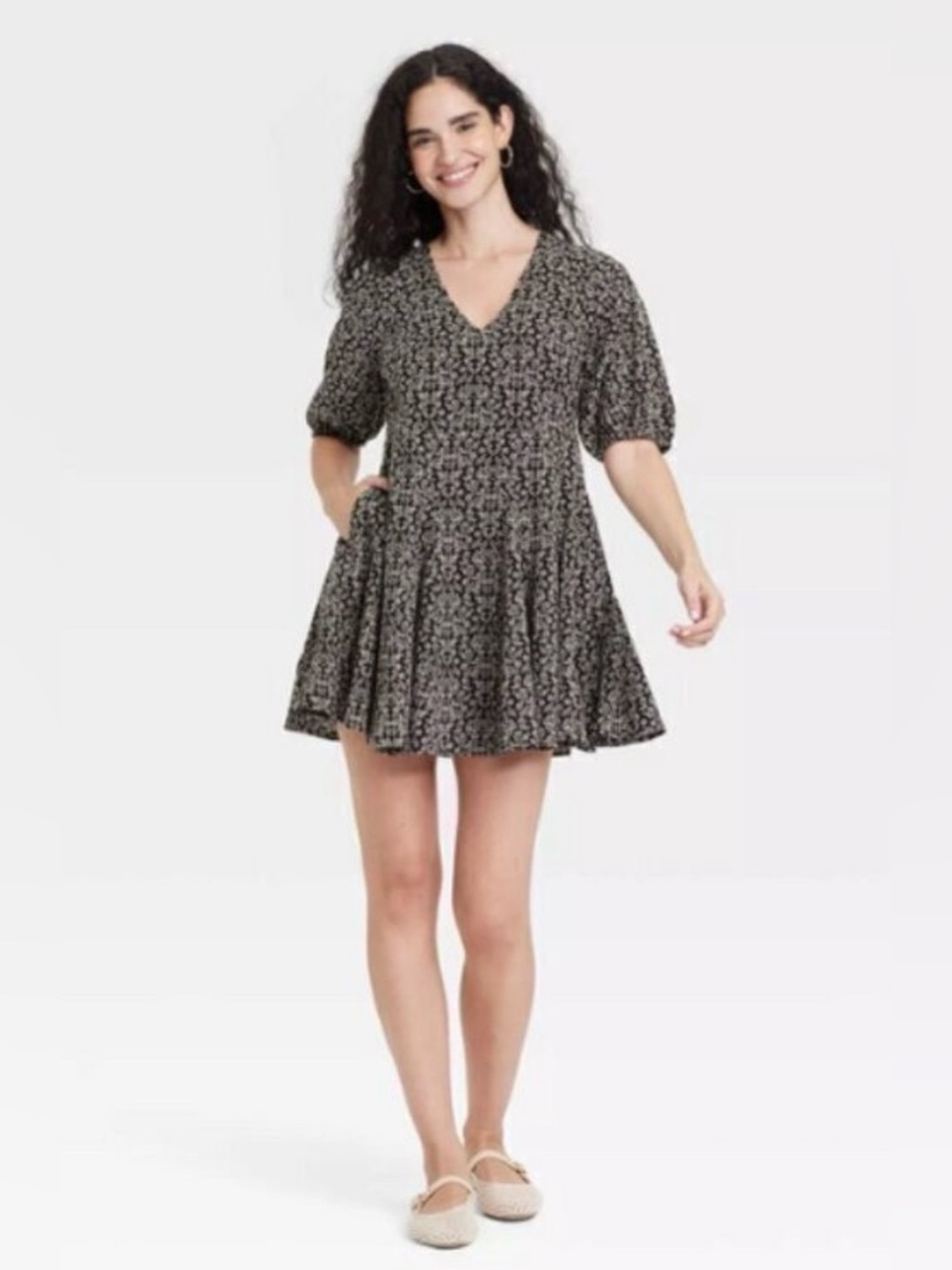 Universal threads black floral dress